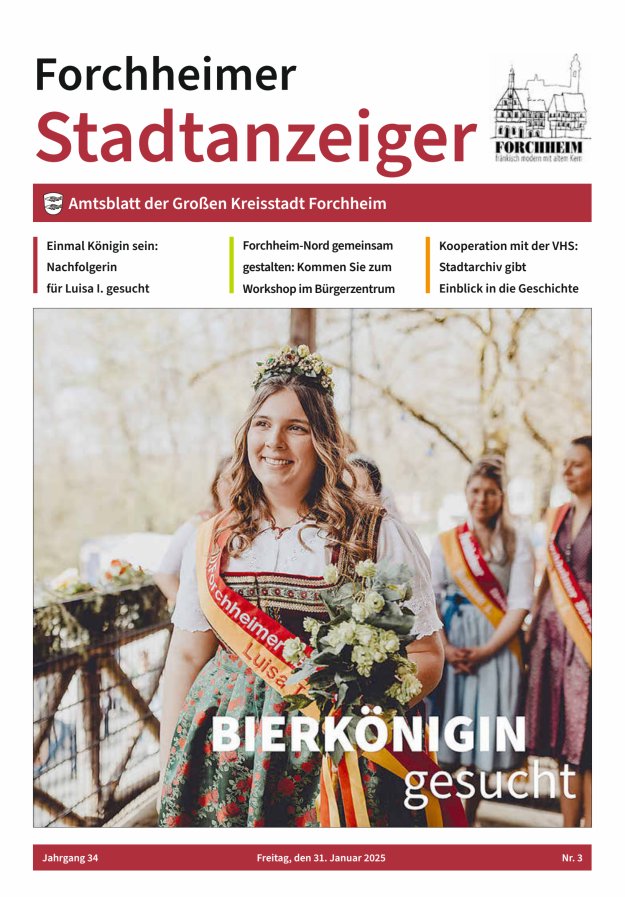 Forchheimer Stadtanzeiger Titelblatt 03/2025