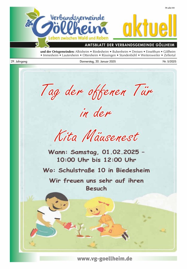 Verbandsgemeinde Göllheim aktuell Titelblatt 05/2025