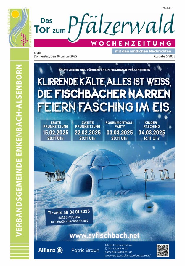 Das Tor zum Pfälzer Wald - VG Enkenbach-Alsenborn Titelblatt 05/2025