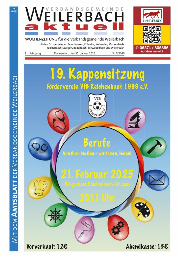 Verbandsgemeinde Weilerbach aktuell Titelblatt 05/2025