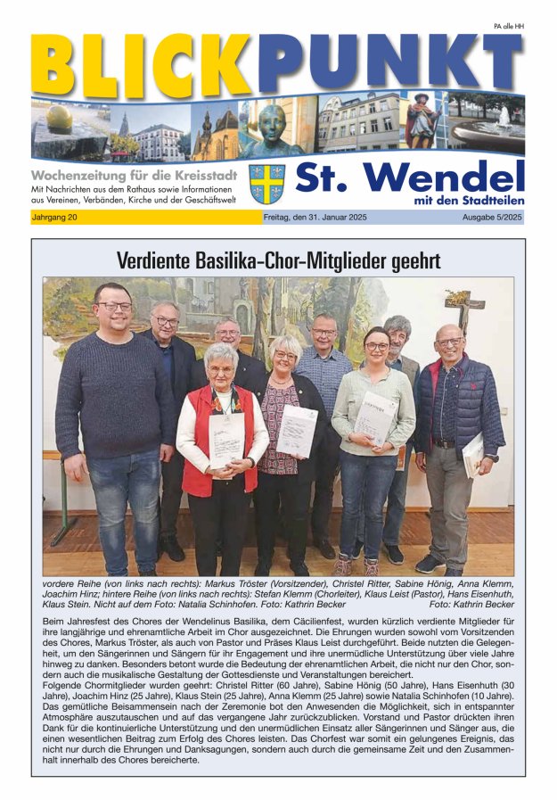 Blickpunkt St Wendel Titelblatt 05/2025