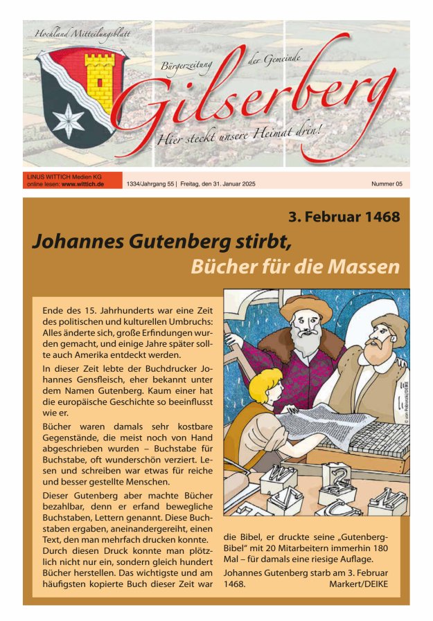 Hochland Mitteilungsblatt Gilserberg Titelblatt 05/2025