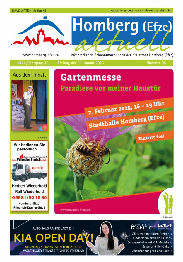 Homberg Efze aktuell Titelblatt 05/2025
