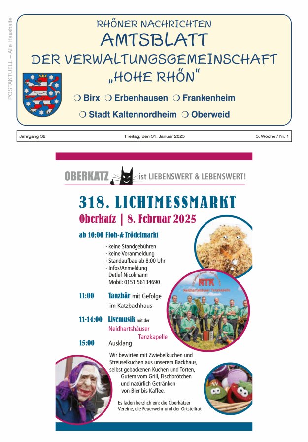 Rhöner Nachrichten Titelblatt 01/2025