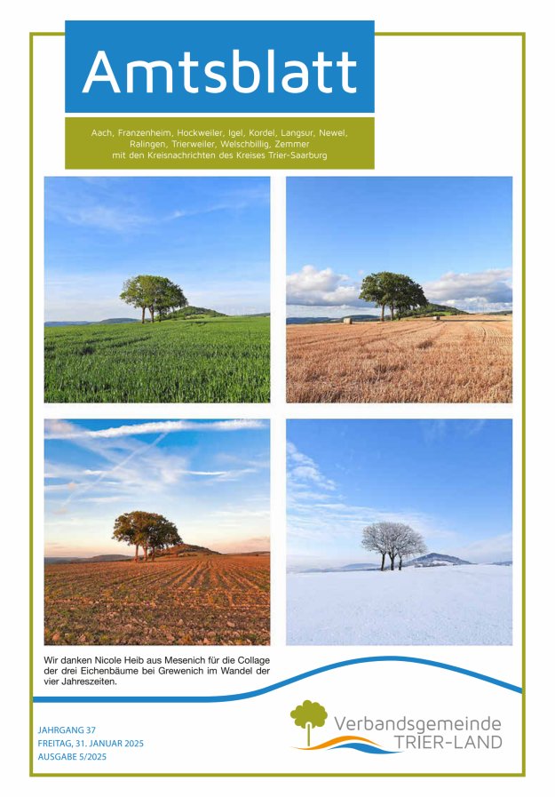 Amtsblatt VG Trier-Land Titelblatt 05/2025