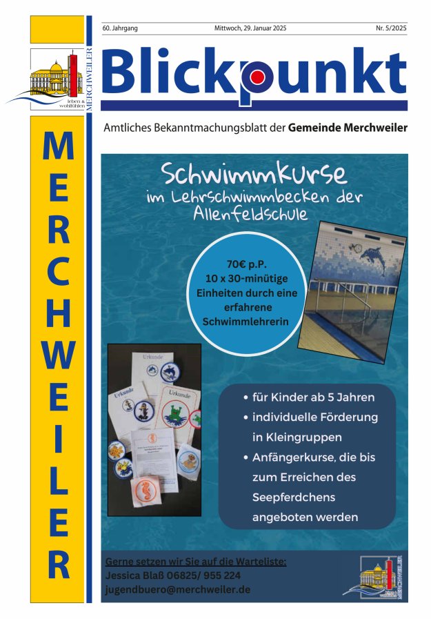 Blickpunkt Merchweiler Titelblatt 05/2025