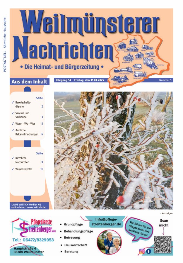 Weilmünsterer Nachrichten Titelblatt 05/2025