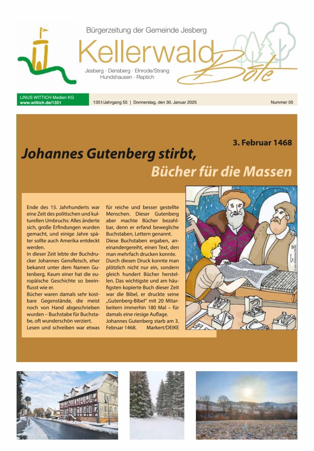 Kellerwaldbote - Bürgerzeitung der Gemeinde Jesberg Titelblatt 05/2025