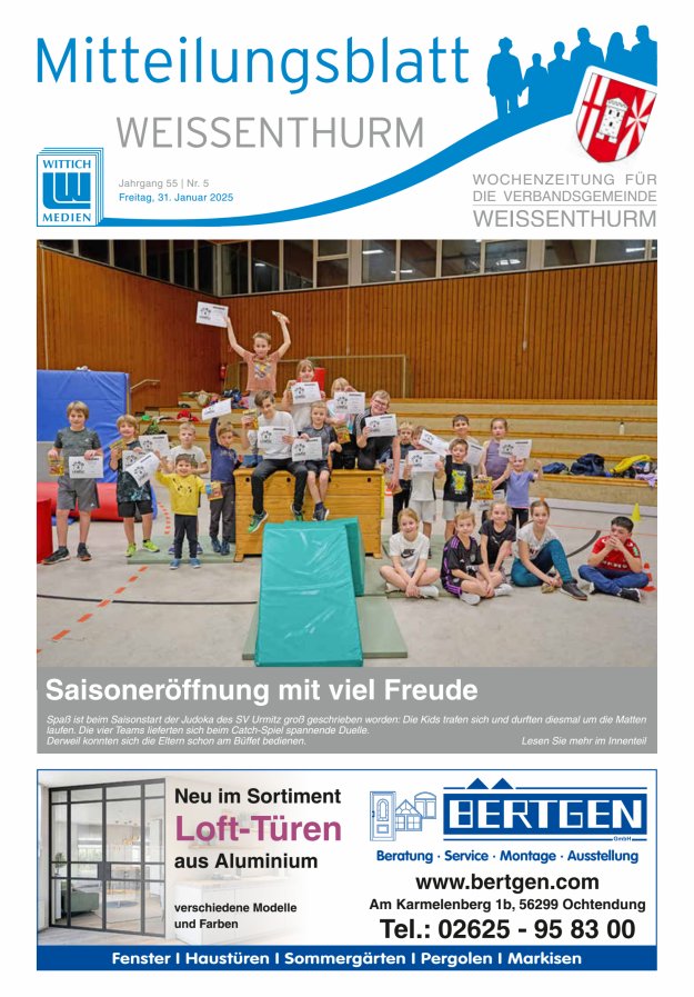 Mitteilungsblatt für den Bereich der Verbandsgemeinde Weißenthurm Titelblatt 05/2025