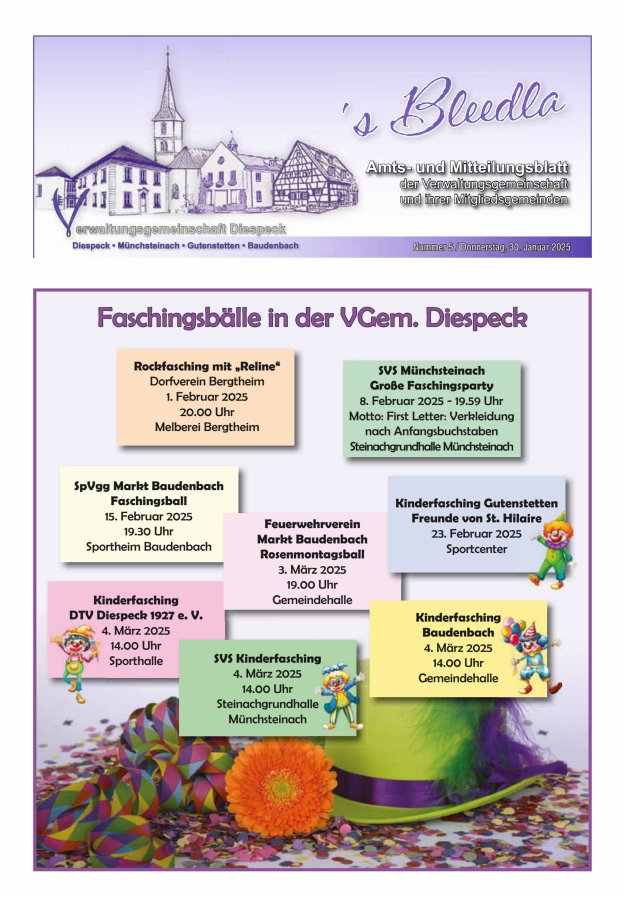 Amts- und Mitteilungsblatt VGem Diespeck Titelblatt 05/2025