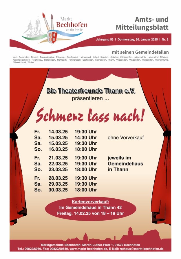 Amts- und Mitteilungsblatt für den Markt Bechhofen Titelblatt 03/2025
