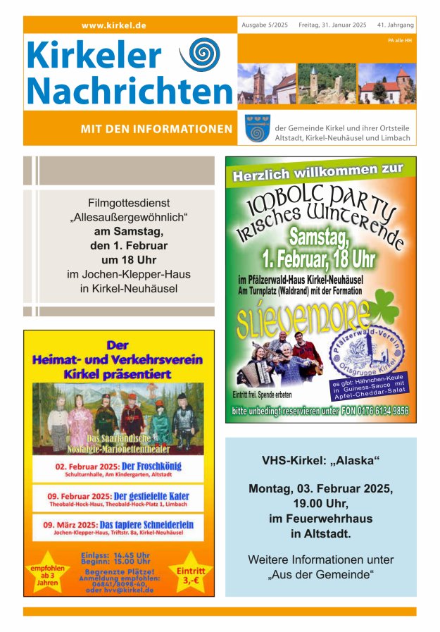 Kirkeler Nachrichten Titelblatt 05/2025