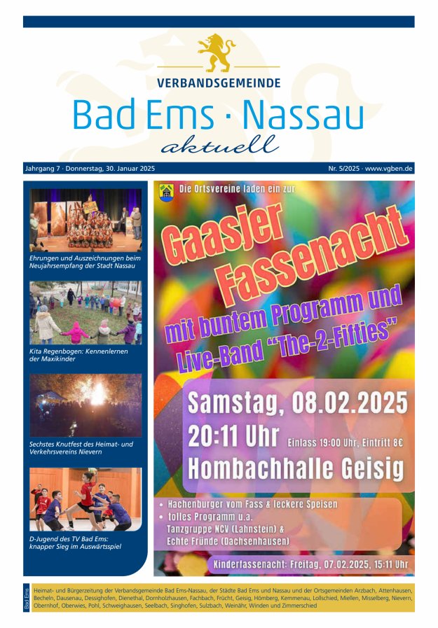 Bad Ems-Nassau aktuell Ausgabe Bad Ems Titelblatt 05/2025