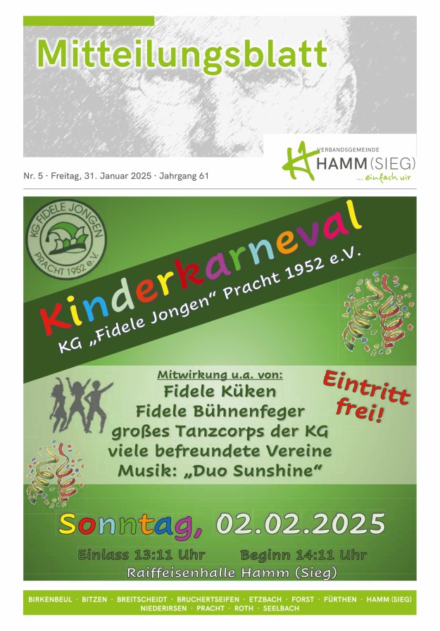 Mitteilungsblatt Hamm (Sieg) Titelblatt 05/2025