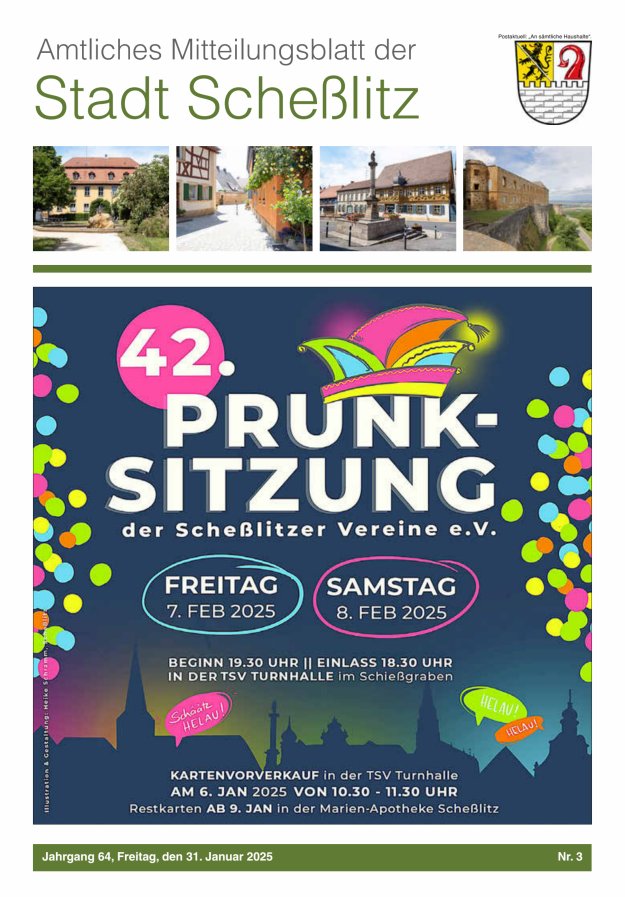 Scheßlitzer Anzeiger - Amtliches Mitteilungsblatt der Stadt Scheßlitz Titelblatt 03/2025