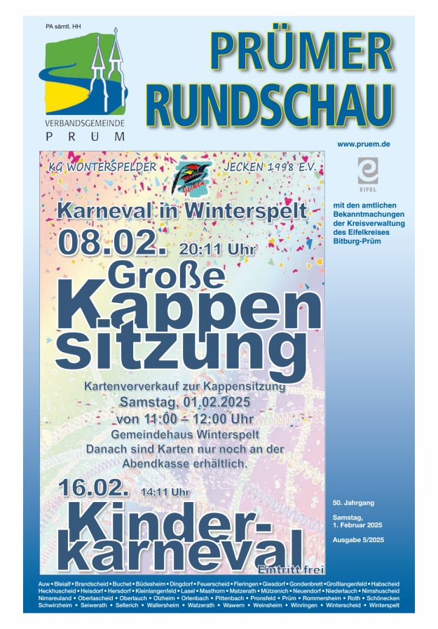 Prümer Rundschau Titelblatt 05/2025