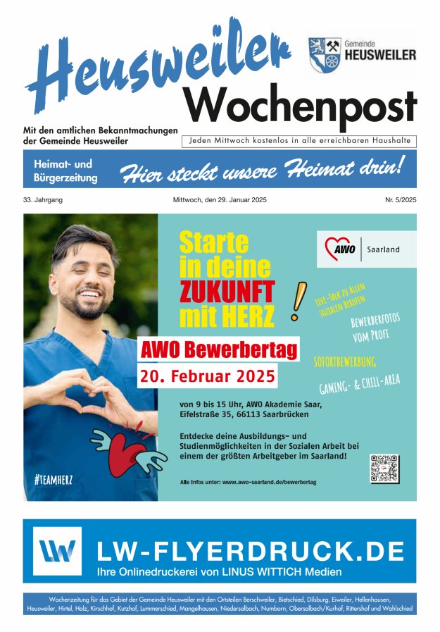 Heusweiler Wochenpost Titelblatt 05/2025