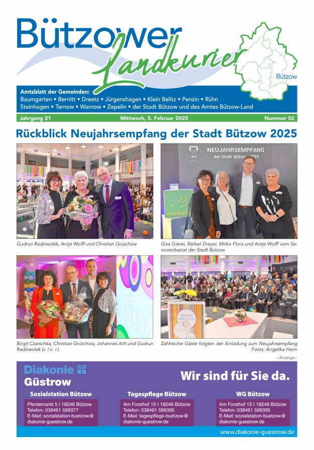 Bützower Landkurier Titelblatt 02/2025