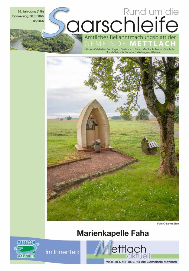 Rund um die Saarschleife Gemeinde Mettlach Titelblatt 05/2025