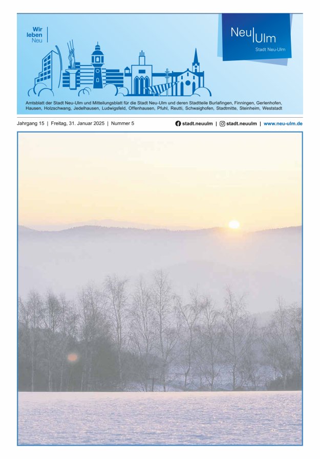 Amtsblatt der Stadt Neu-Ulm und Mitteilungsblatt für die Stadt Neu-Ulm Titelblatt 05/2025