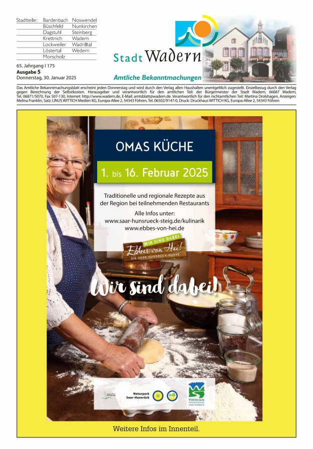 Stadt Wadern Titelblatt 05/2025