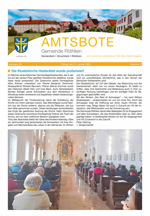 Amtsbote der Großgemeinde Röthlein Titelblatt 03/2025