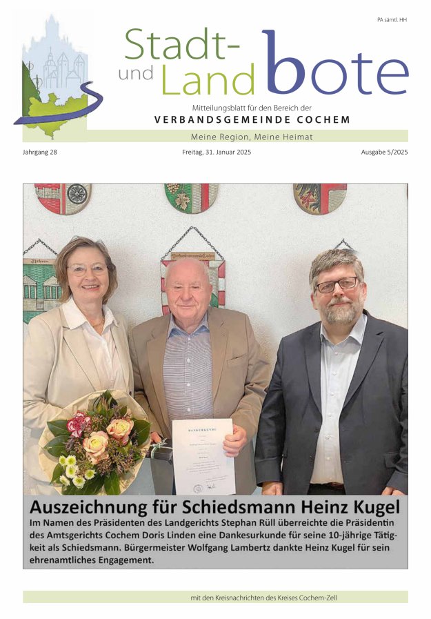 Stadt- und Landbote VG Cochem Titelblatt 05/2025
