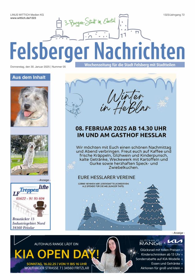 Felsberger Nachrichten Titelblatt 05/2025