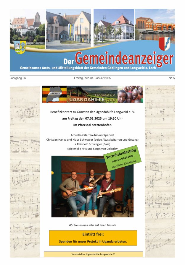 Der Gemeindeanzeiger - Gablingen Langweid Titelblatt 05/2025