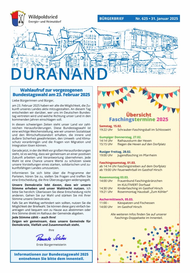 Wildpoldsrieder Duranand Titelblatt 625/2025