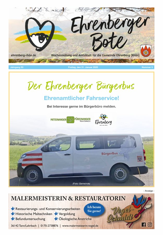 Ehrenberger Bote Titelblatt 05/2025