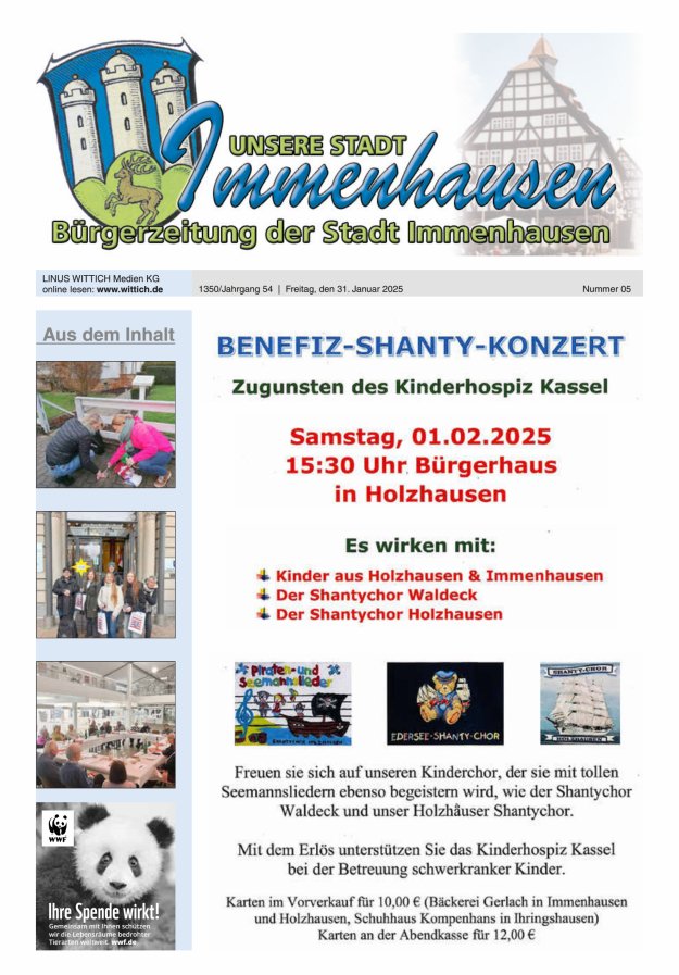 Unsere Stadt Immenhausen Titelblatt 05/2025