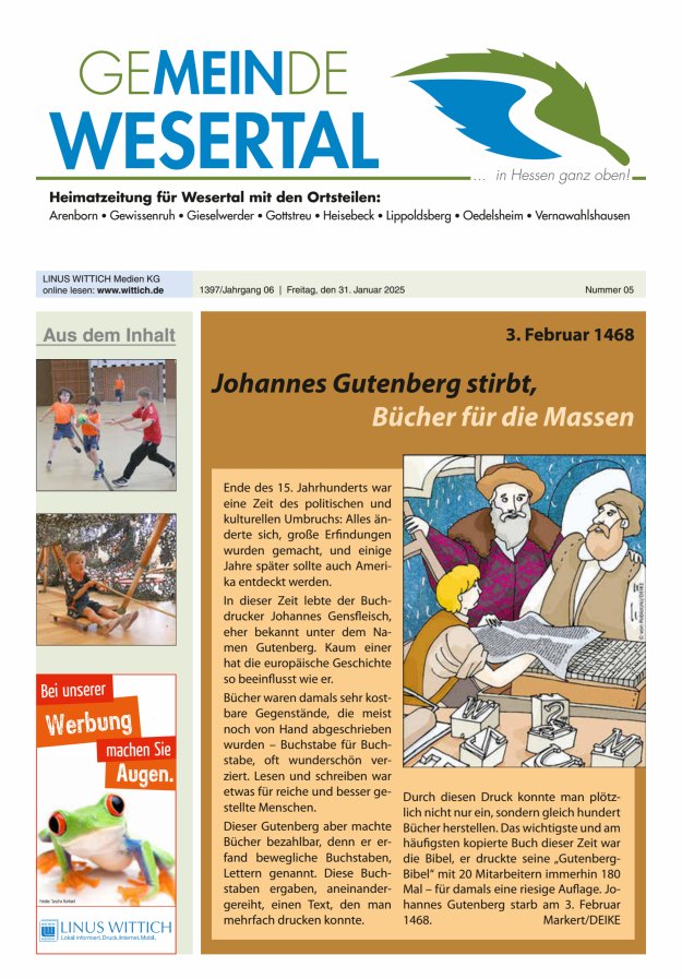 Wesertal Titelblatt 05/2025