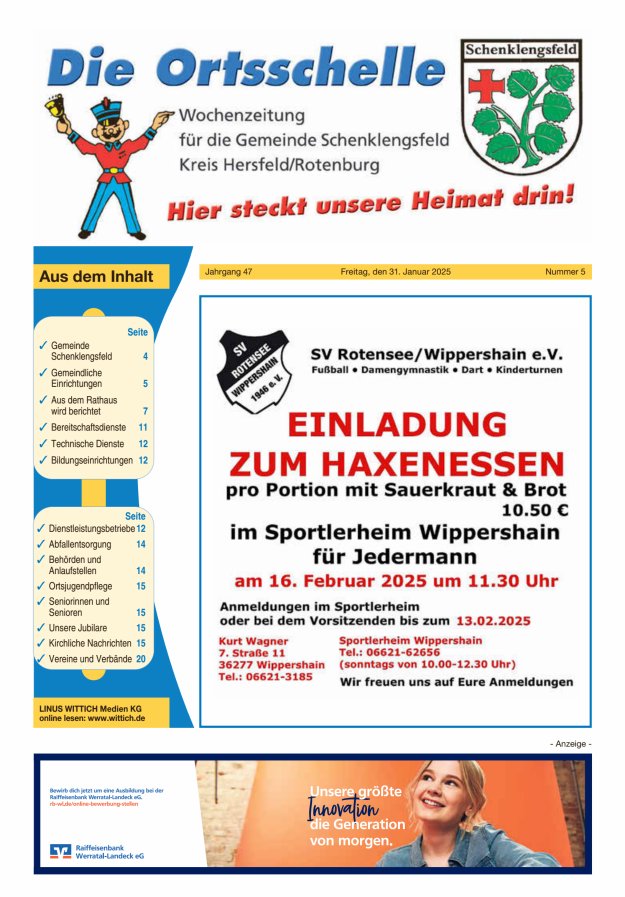 Die Ortsschelle Titelblatt 05/2025
