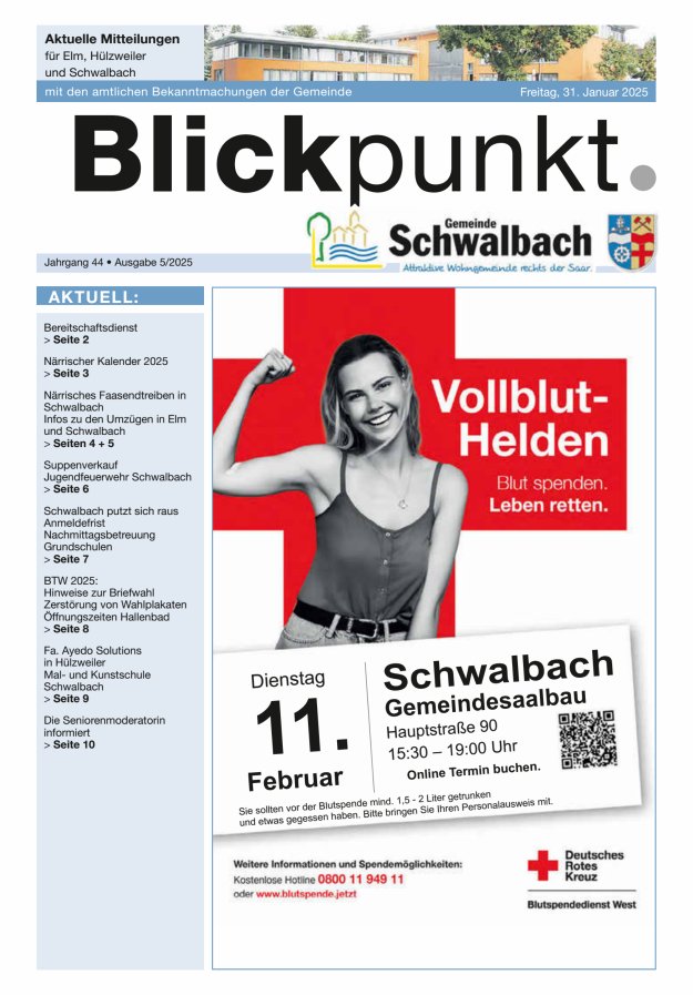 Blickpunkt Schwalbach Titelblatt 05/2025
