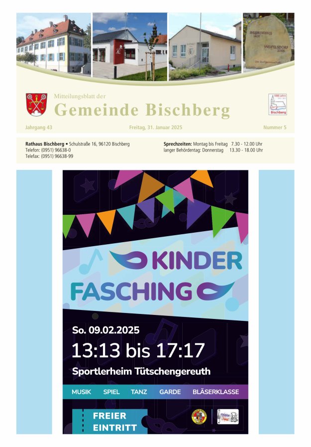 Mitteilungsblatt der Gemeinde Bischberg Titelblatt 05/2025