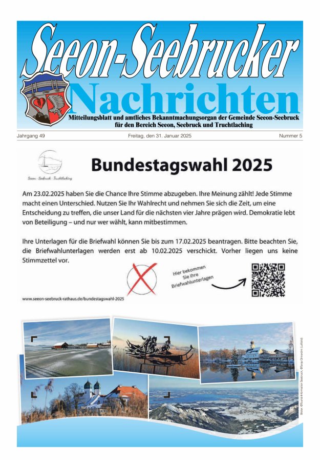 Seeon-Seebrucker Nachrichten Titelblatt 05/2025