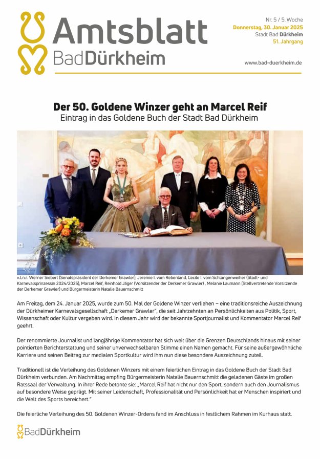 Bad Dürkheimer Woche Titelblatt 05/2025