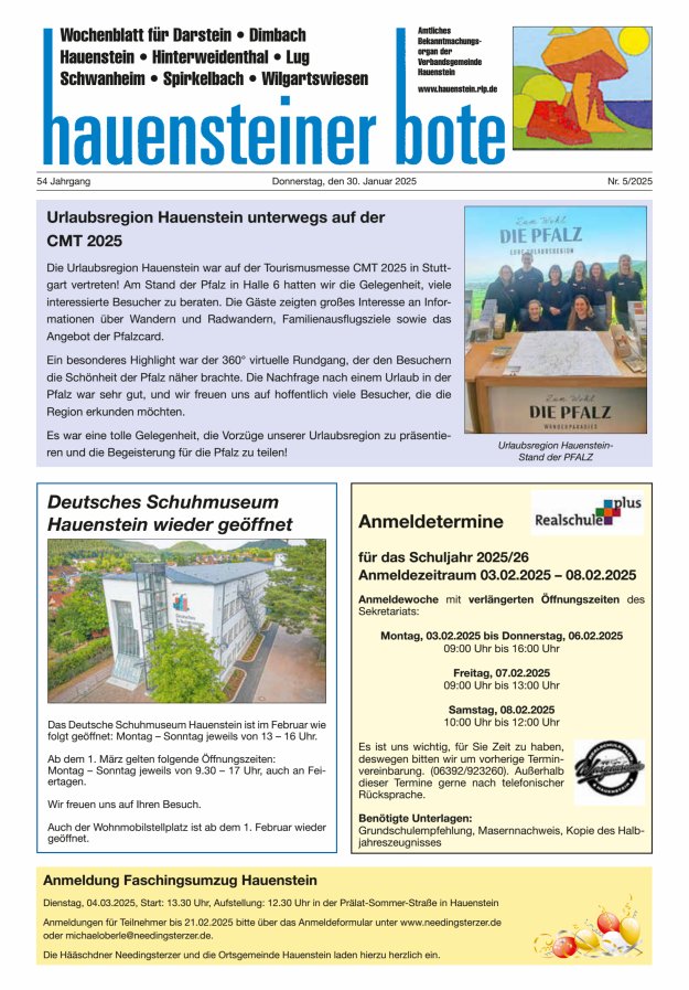 Hauensteiner Bote Titelblatt 05/2025