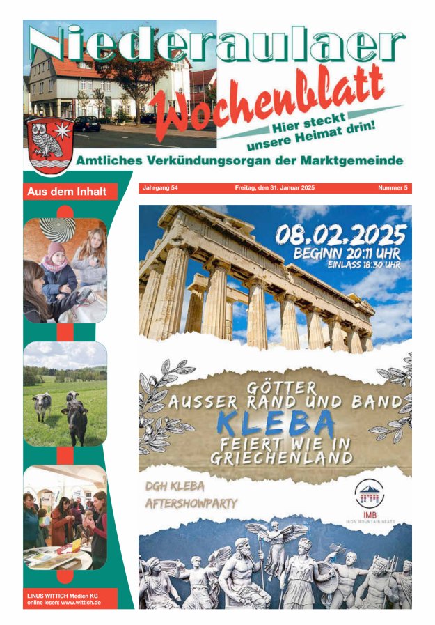 Niederaulaer Wochenblatt Titelblatt 05/2025