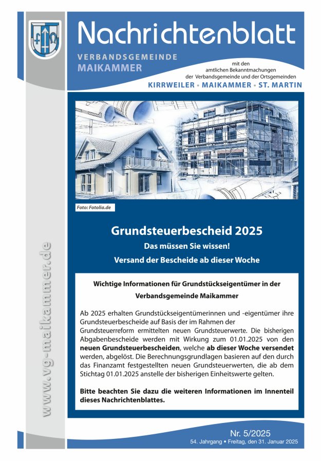 Nachrichtenblatt VG Maikammer Titelblatt 05/2025