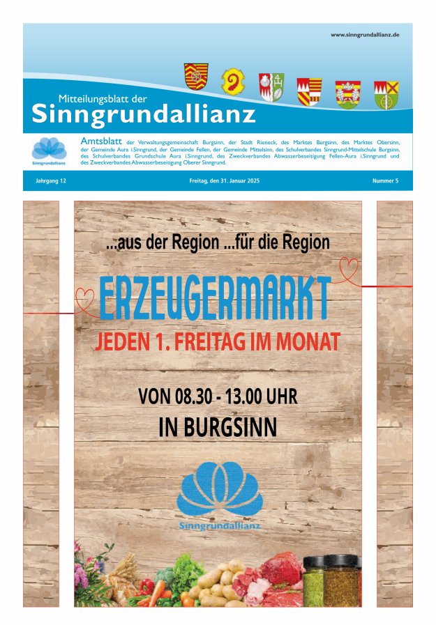 Mitteilungsblatt der Sinngrundallianz Titelblatt 05/2025