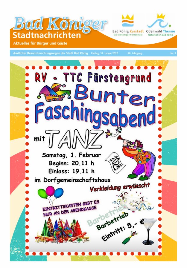 Bad Königer Stadtnachrichten und Badeblatt Titelblatt 05/2025
