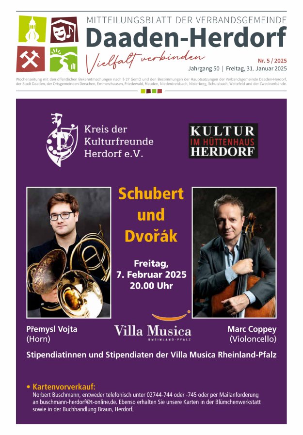 Mitteilungsblatt der Verbandsgemeinde Daaden-Herdorf Titelblatt 05/2025