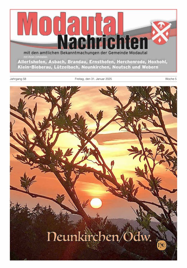 Modautal-Nachrichten Titelblatt 05/2025