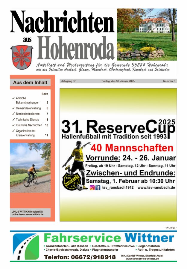 Nachrichten aus Hohenroda Titelblatt 05/2025