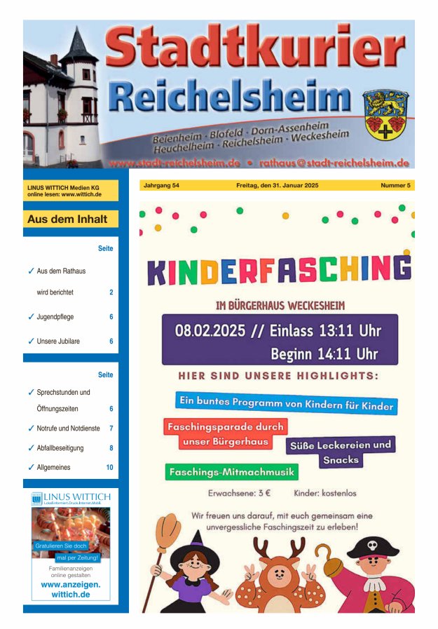 Stadtkurier Reichelsheim Titelblatt 05/2025
