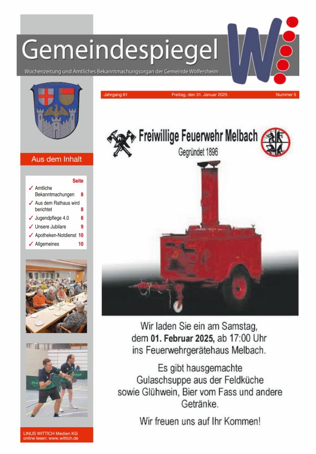 Der Gemeindespiegel Titelblatt 05/2025