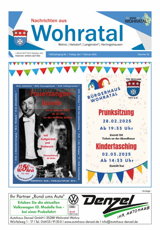 Nachrichten aus Wohratal Titelblatt 02/2025