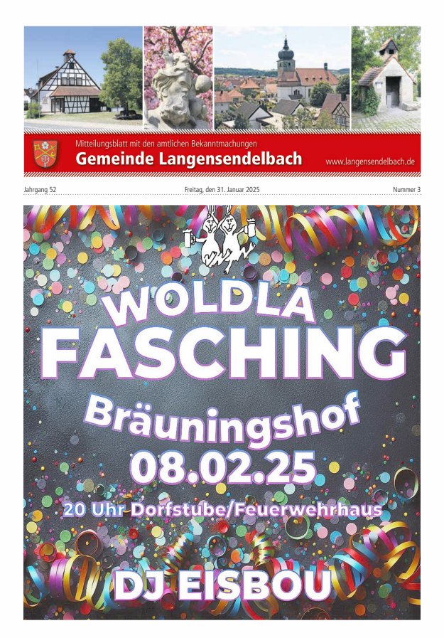 Mitteilungsblatt - Gemeinde Langensendelbach Titelblatt 03/2025
